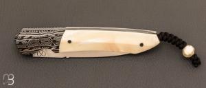 Couteau "  Drakk  " Ivoire de phacochère et RWL-34 par Florian Keller