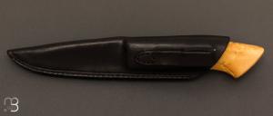 Couteau Droit Buis et lame acier C130 par Jean Paul Sire