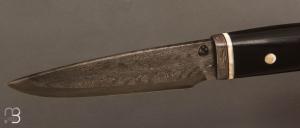   Couteau Droit de collection par Jean Paul Sire - Ébène du Mozambique et Damas multi-barreaux