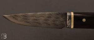    Couteau Droit de collection par Jean Paul Sire - Ébène du Mozambique et Damas multi-barreaux