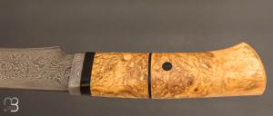   Couteau " Droit  " de Jean Paul Sire - Loupe de buis et Damas