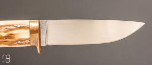   Couteau "Droit custom" par Joël Grandjean - Ivoire de mammouth et RWL34