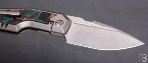  Couteau " Elementak Framelock " de GTKnives - Thomas Gony - Shipwreck carbon inlays et RWL34