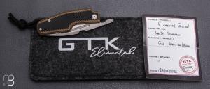  Couteau " Elementak " de GTKnives - Thomas Gony - G10 Black / Tan / Khaki et RWL34 stonewash
