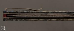 Couteau " Emberiza " Liner-Lock par Olivier Lamy - Skua Coutellerie - Frêne du Japon teinté et stabilisé et damas
