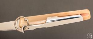 Couteau de poche Facette corne blonde 12cm avec anneau par J. Mongin