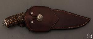   Couteau " Fighter Sub hilt  " de Samuel Lurquin - Damas et cerf sambar