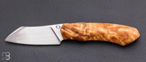    Couteau " Front-flipper custom " par Fabio Pitton - Fourche de peuplier et lame en W2