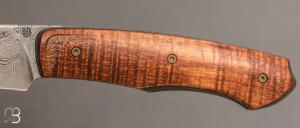   Couteau " Front-flipper custom " par Fabrice Delbart - Forge Celtique - Koa et damas