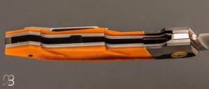    Couteau  "  Front-flipper " custom par Romain Lopez - Micarta butterscotch et RWL-34