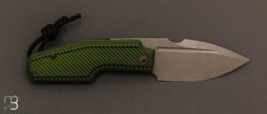 Couteau " Elementak " de GTKnives - Thomas Gony - G10 Neon Green/Black et RWL-34 stonewash