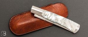   Couteau " Gentleman " pliant artisanal de Cyril Kalisz - Nacre et RWL34