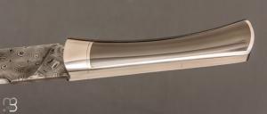    Couteau  "  Gentleman automatique " custom de Florent Dall'ava - L'atelier Dall'ava - Damas / Zirconium