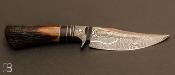 Couteau "Hummingbird "- Integral Damascus de Claudio Sobral CAS Knives - Stag et Damas