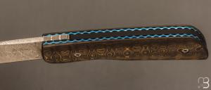    Couteau " Imvubu " par Des Horn - Fatcarbon "Unigold" et lame en damasteel