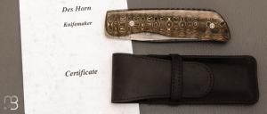    Couteau " Imvubu " par Des Horn - Fatcarbon "Unigold" et lame en damasteel