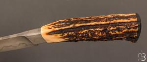   Couteau " Intégral " fixe de Camille Sennegon -Bois de cerf et lame en W1