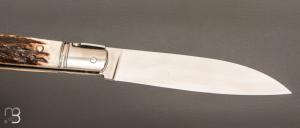   Couteau " Issoire " custom de Jérôme Bellon - Bois de cerf et RWL34