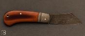 Couteau "Jackdaw" pliant custom Micarta vintage par Nicolas Weber