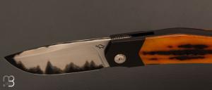  Couteau  "  Liner-Lock " custom par Guy Poggetti - Jigged bone et lame en Sandinox