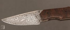    Couteau " Jinbei " custom de Gaël Chevalier - Micarta WW2 et damas