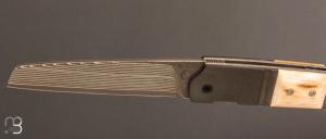   Couteau " K-Ravage " custom de Michel Grini - Zirco/Mammouth et lame Suminagashi SGPS
