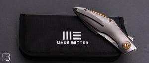   Couteau " Krait Snake WE24084-3 " WE KNIFE - Polished Gray Titanium et M390