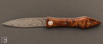  Couteau " L'Oegopsyde " fait main par Laraud Blade  - Bois de fer et Damasteel