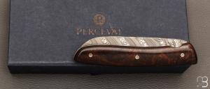  Couteau de poche pliant L08 damas manche bois de fer par Perceval