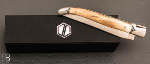   Couteau " Laguiole 12 CM " de Jérôme Lamic - Ivoire de mammouth et 14C28N