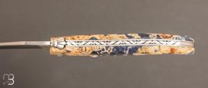 Couteau " Laguiole " custom de Jérôme Latreille - Loupe de peuplier teinté et stabilisé