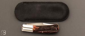 Couteau " Lanny's clip " Amber Stag de Ken Steigerwalt