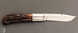    Couteau " Lanny's clip " de Ken Steigerwalt - Amber Stag et RWL34