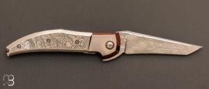 Couteau  "  Lares  " full Damasteel  par Stephano Compostella