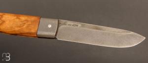   Couteau de poche Le Bugiste par Frédéric Maschio - Olivier et lame en acier inoxydable