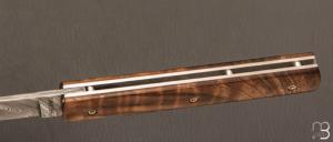 Couteau  "  Le Français " ronce de noyer / lame damas par Perceval