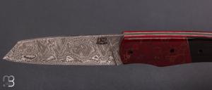 Couteau " Le Shogun " par Lames de l'Ouest - Buffle / Jaspe et Damasteel