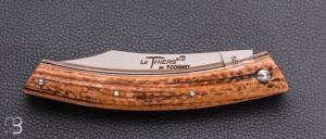   Couteau Le Thiers 11CM par Cognet -  Bois de cerf et 14c28N