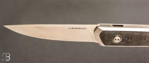   Couteau " Le Galeriste Titane LPO " button-lock par Lepage Knives - Fatcarbon Unititanium