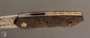    Couteau  "  Liner-Lock " custom par Romain Lopez - Fatcarbon et Damasteel®