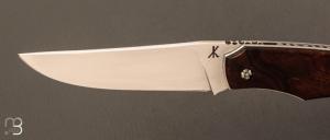 Couteau " Liner Lock " par Le Kanif - Bois de fer et lame en 14c28n