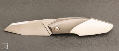   Couteau " Liner lock " custom par Samuel Jugieau - Elforyn et lame en RWL34