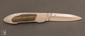 Couteau   "  Lock-Back 001 " custom  par Warren Osborne - Jaspe