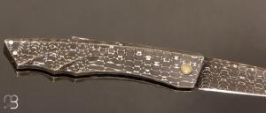  Couteau " Lock-Back trompe l'œil" de Alain & Joris Chomilier - Full damas Vegas Forge