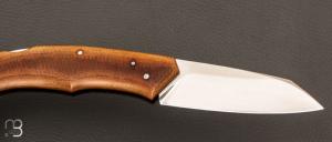   Couteau " Lock-back" custom pliant par Mathis Poujol - Micarta Westinhouse et RWL-34