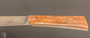   Couteau " London " custom par Samuel Guichard - Ivoire de mammouth et damas de Mickael Moing