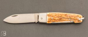 Couteau " Manufrance véritable " en bois de cerf 2 pièces