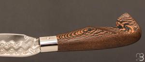    Couteau " Masunin " par Roberto Ottonello - Platane stabilisé et Damas