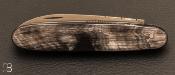 Couteau de poche modèle "Navette" par Berthier - Corne Grise et lame inoxydable