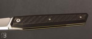   Couteau " No Name " custom par Cyril Doche - Fibre de carbone et lame en RWL34
